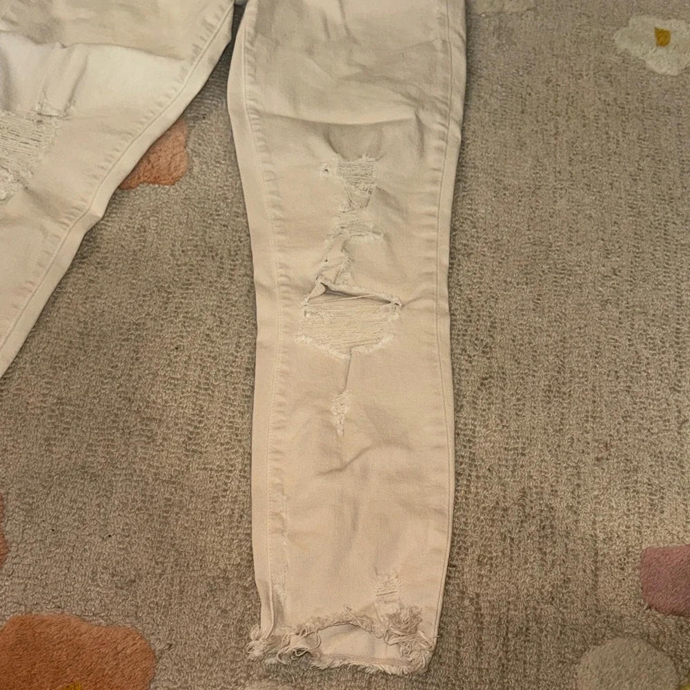 J Brand Women's Distressed Cream Ankle Jeans - Picture 7 of 16